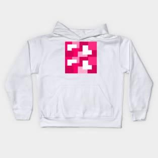 Pink abstract squares tiles pattern Kids Hoodie